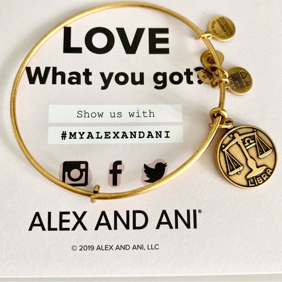 Alex and Ani Gold Libra Zodiac Charm Bangle - Picture 6 of 6